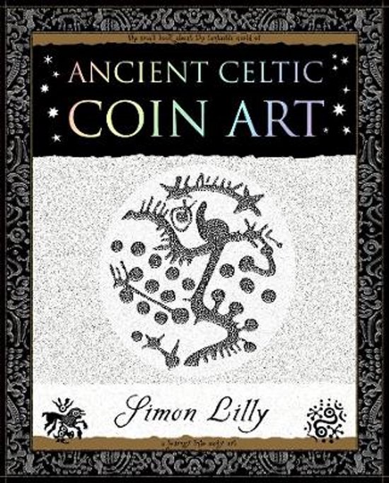 Boek 'Ancient Celtic Coin Art' met een gestileerde Keltische munt in zwart-wit op de cover.