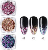 GUAPÀ® Nail Art | Schubben | Nail Art Steentjes | Nagel Decoratie | Glitters voor nagels | 3 kleuren