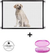 NLStuff4u - Oprolbare Hondenhek + Roze Tandenborstel - 110 x 72 CM - Beveiliging - Veiligheidshekje- Zonder boren - Puppy Hekje