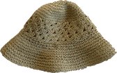 Bucket Hat - Zomerhoed - gevlochten - Sand Beige