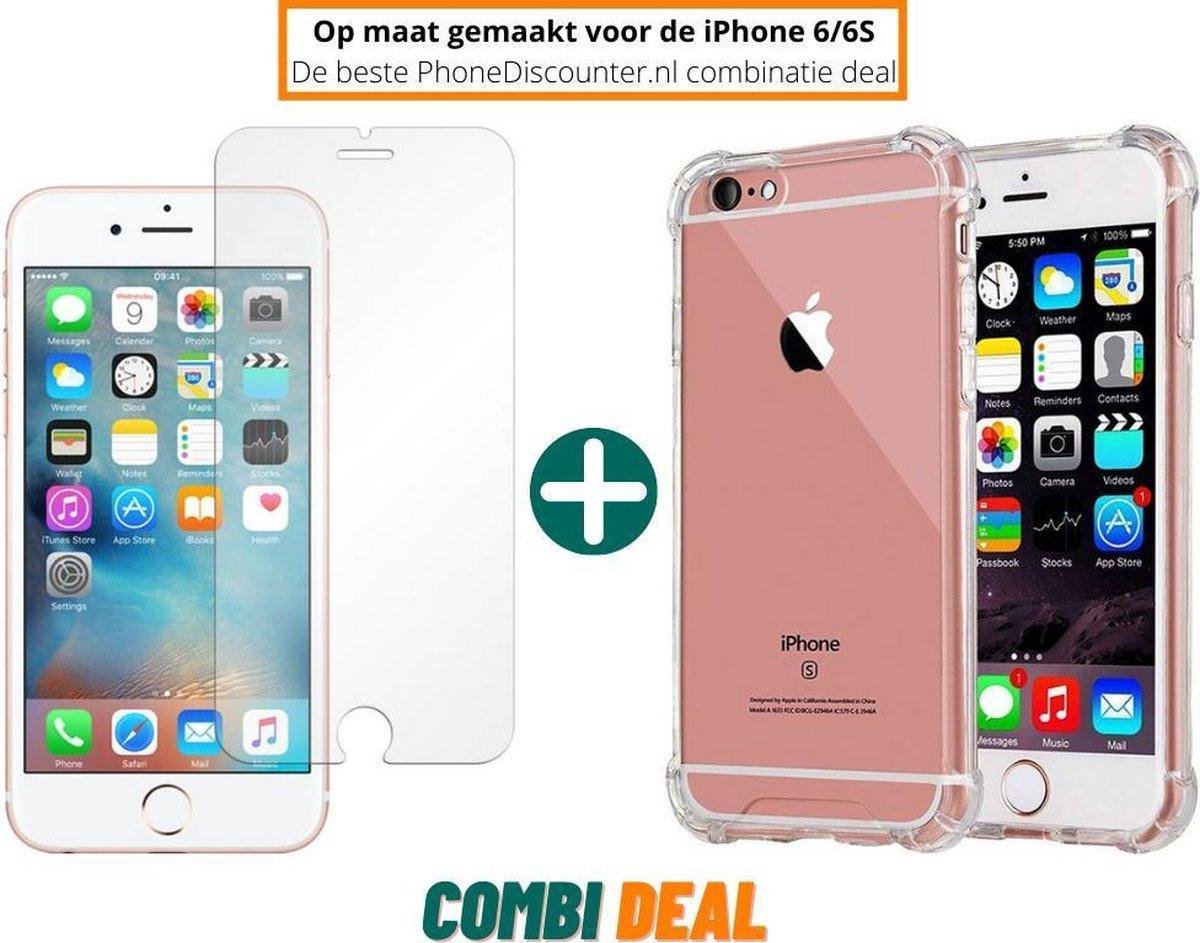 iphone 6s anti shock hoes | iPhone 6S siliconen case | iPhone 6S hoes cover hoes + iPhone 6S gehard glas screenprotector