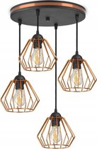 Hanglamp DIAMANT gold- Led lamp- moderne stijl- Gloeilamp GRATIS!- Binnenverlichting- Woning lamp-