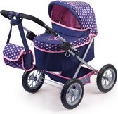Bayer Design - Poppenwagen - Speelwagen voor poppen - Poppenwagen in donkerblauw/roze