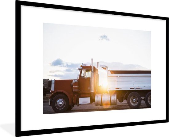 Fotolijst incl. - Zonnestralen langs de Amerikaanse vrachtwagen 120x80 -... bol.com