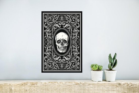 Affiche - Une illustration de cartes à jouer avec un crâne - 20x30 cm