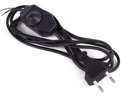 Benson Stroomsnoer met snoerdimmer - zwart - 2 meter - led geschikt - stijlvol design