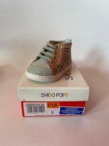 Shoe Pom - Meisjes - Babyschoenen met Veters - Leder - Mint Groen - Maat 21