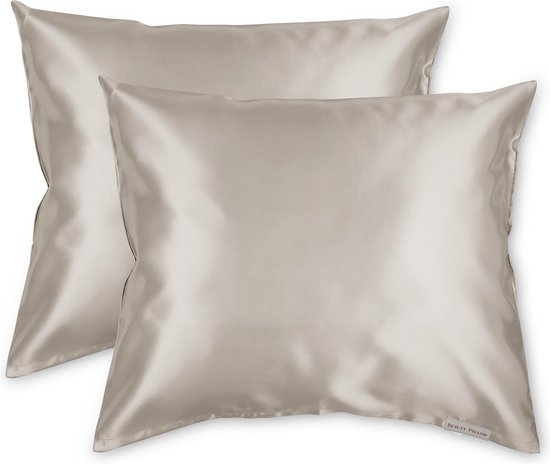 Beauty Pillow® - Satijnen Kussenslopen - Voordeelset - Duo Pack - 60x70 cm - Sandy Beach