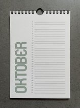 De Groene Kalender - Verjaardagskalender - A5-formaat - Wandkalender met zwarte ringband - Gerecycled papier