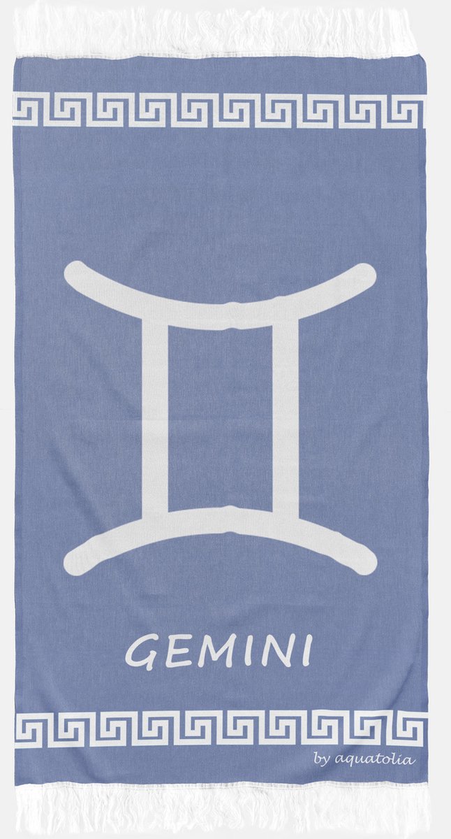 uit Turkije By Aquatolia Hamamdoek Gemini Zodiac - 100% Zacht Katoen - Strandlaken - Handd