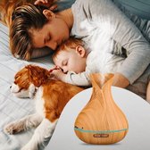 E&S Premium Aroma Cool Mist Diffuser Luchtbevochtiger 300ml INCLUSIEF Olie Etherische Olie Verdamper Vernevelaar en Luchtbevochtiger met sfeervolle LED verlichting