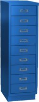 Multiladenkast 9 Laden - Blauw - 28 x 42 Cm (BxD) - 92 Cm Hoog - De Laden Zijn Volledig Uitneembaar
