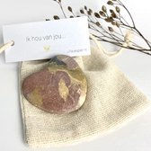 Zakje ´Ik hou van jou...´ (liefde, trouwen, verkering, verjaardag, hart, hartje, persoonlijke boodschap, huwelijk, huwelijkscadeau, kleine cadeautjes)