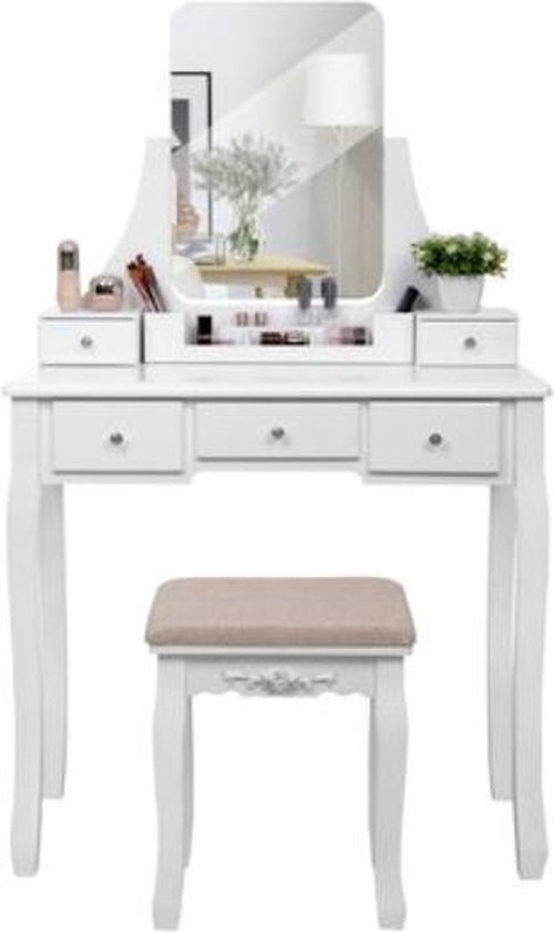 Segenn's Kaptafel - make up tafel - Met Spiegel - Met kruk - Make up Tafel Voor Vrouwen - Kaptafels