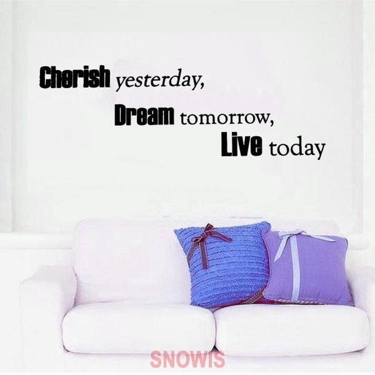 Muursticker Tekst - "Cherish yesterday"