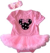 Minnie, Mouse, set, ,roze, tutu, romper(maat 80/86)