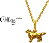 Golden retriever Puppy (mini) Hanger Hond -18 kt. Verguld -merk COOLDOG™ * inclusief Vergulde ketting