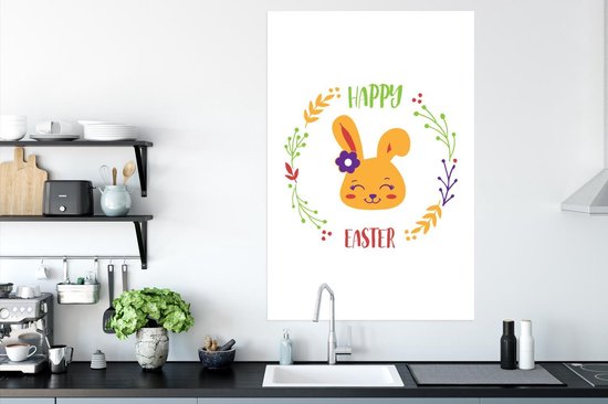 Citation de Pasen Happy Pâques avec le lapin de Pâques 80x120 cm