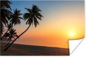 Poster Zonsondergang op een tropisch eiland met palmbomen - 60x40 cm