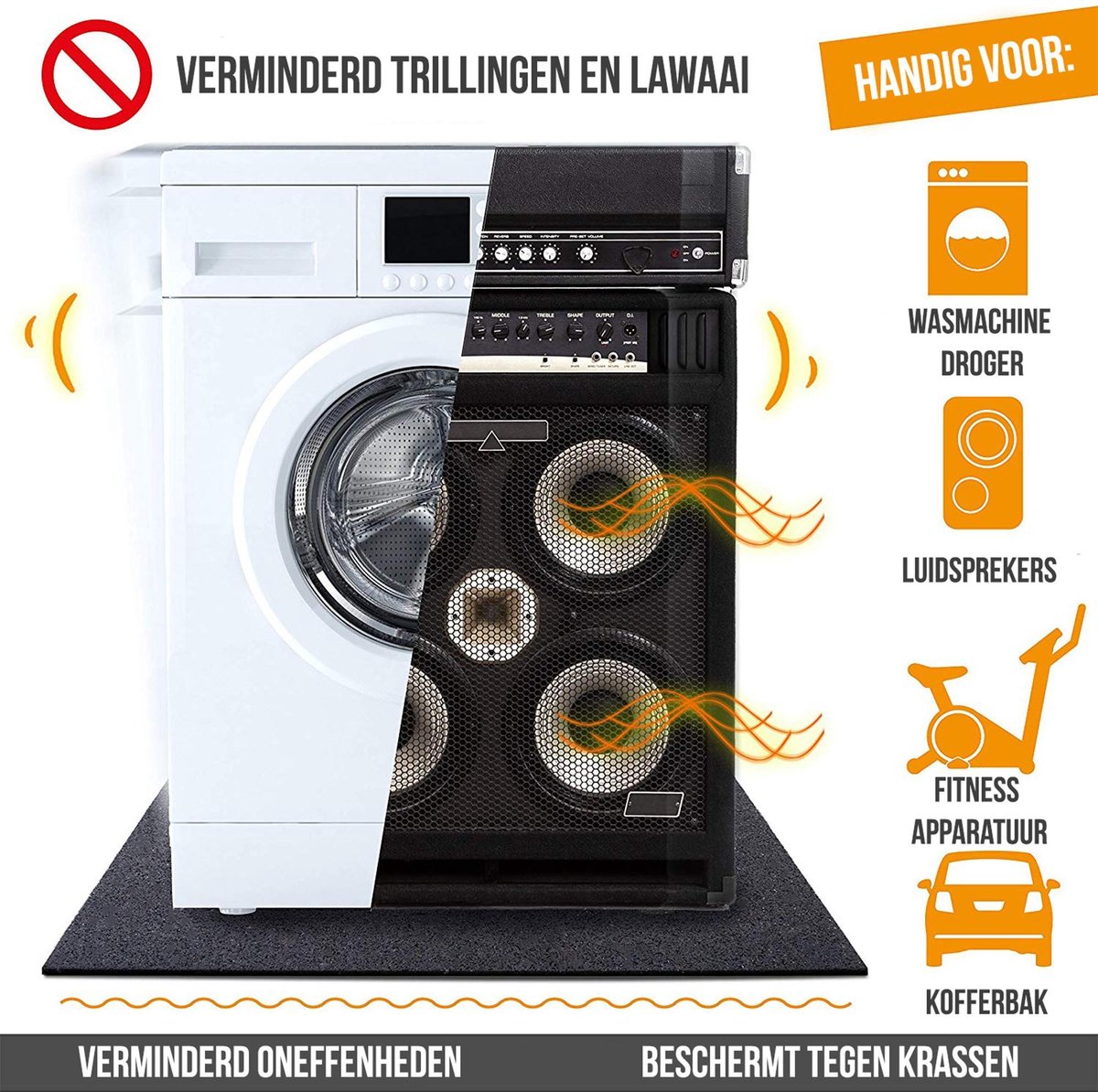 Machine à laver Tapis antidérapant absorbant le bruit | Tapis antitrile |  Amortisseur... | bol.com