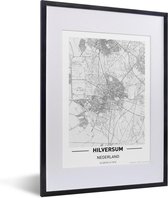 Fotolijst incl. Poster - Stadskaart Hilversum - 30x40 cm - Posterlijst - Plattegrond