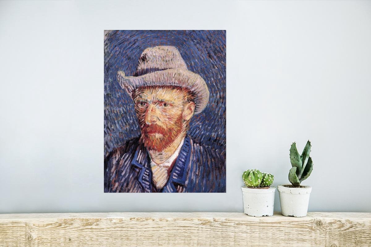 Autoportrait au chapeau de feutre gris - Vincent van Gogh - Affiche