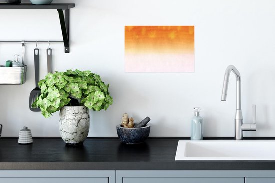 Oeuvre abstraite faite d'aquarelle et d'un dégradé orange 30x20 cm - petit