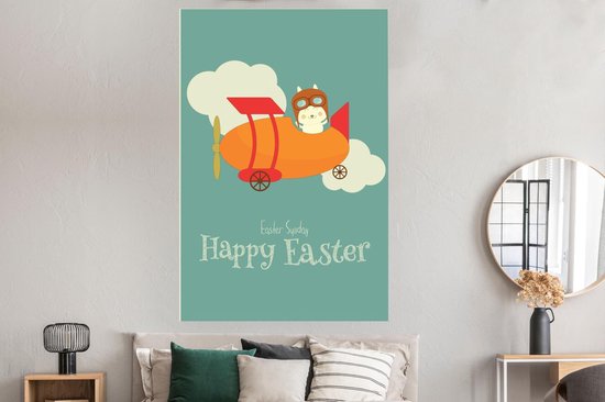 Pasen citation dimanche de Pâques Happy Pâques avec le plan 120x180 cm XXL / de Groot taille!