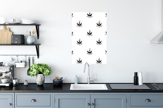 Patron pour enfants avec croissants et pois et rayures 60x90 cm