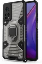 Voor Xiaomi Mi 10T Pro Space PC + TPU-ringhouder beschermhoes (zilver)