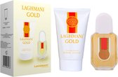 Lachmani Gold- 2-delige cadeauset in geschenkverpakking, set bestaande uit 100 ml bodylotion 30 ml parfumgeur: zeer onderscheidende mannelijke geur