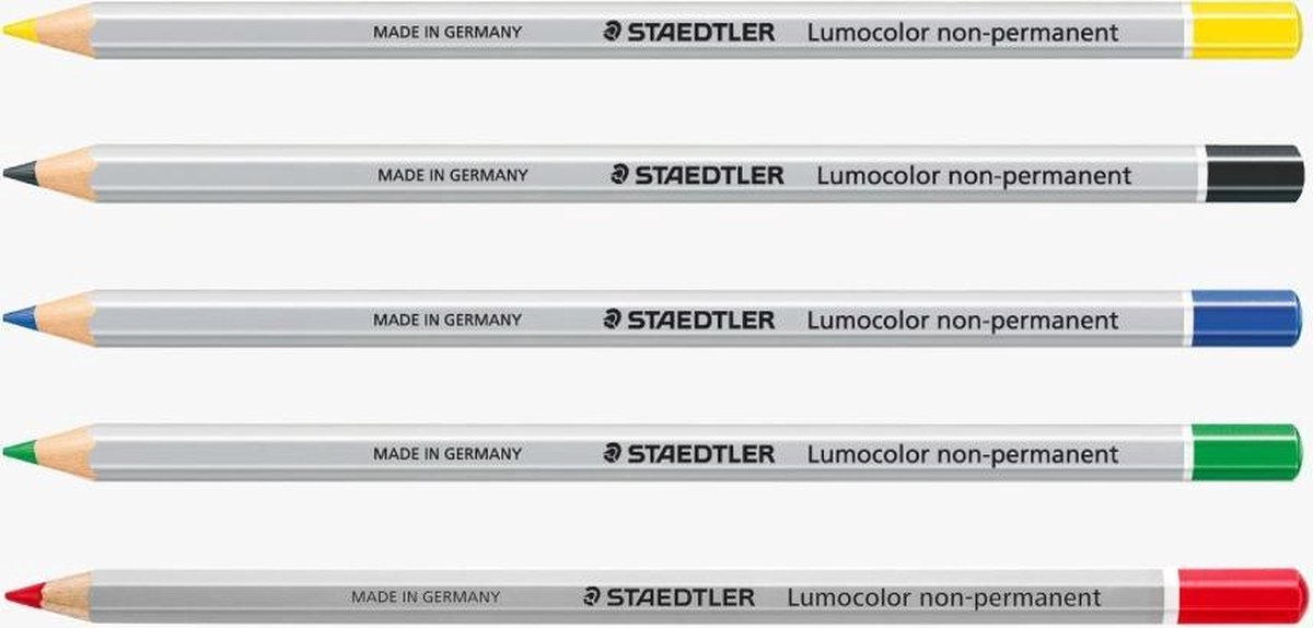 Staedtler - lumocolor non-permanent potloden - 108 serie - whiteboard potloden/highlighter - set van 5 - wet-erase - STAEDTLER