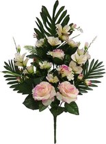 Gerimport Kunstplant Orchidee 30 X 12 X 64 Cm Groen/wit/roze