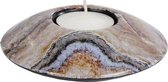 Gifts Amsterdam Theelichthouder Marble 12 X 3,5 Cm Staal Bruin