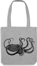 Stevige jute boodschappentas Octopus - grijs