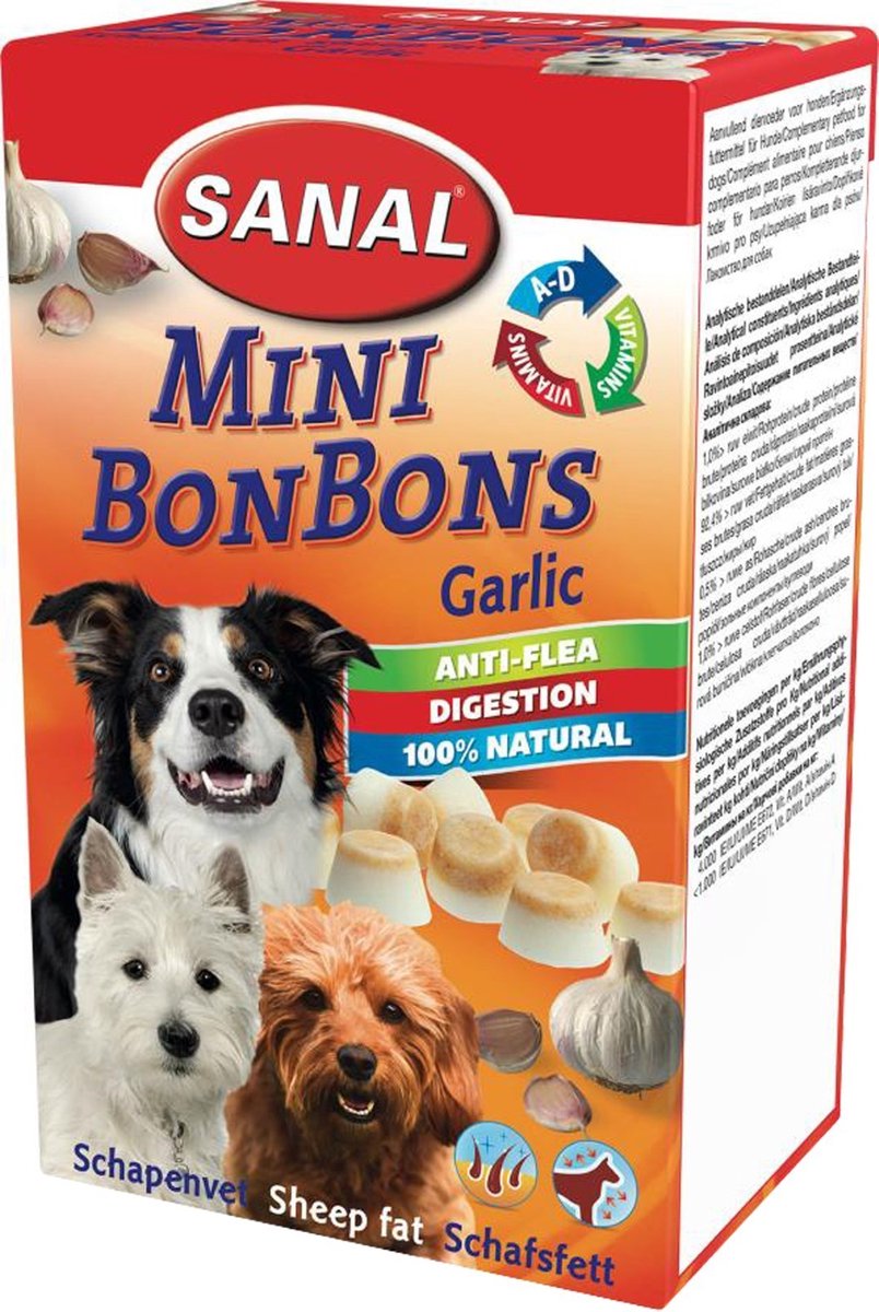 Gebr. De Boon Sanal Honden Schapenvet Mini Bonbons - Knoflook