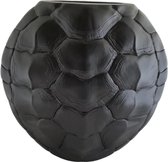 Light&Living Turtle Vase Black - Vaas Schildpad - 40x11x40CM - Woonaccessoires Schild Dier - Ovale Vazen