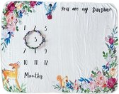 Zody Shop Mijlpaaldeken You are My Sunshine + Krans - Polyester - 100 x 130 cm - Een prachtige Dekentje voor Fotoshoot van je baby