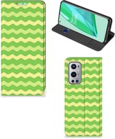 Book Case OnePlus 9 Pro Telefoonhoesje Waves Green
