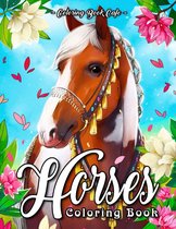 Horses Coloring Book - Coloring Book Cafe - Kleurboek voor volwassenen