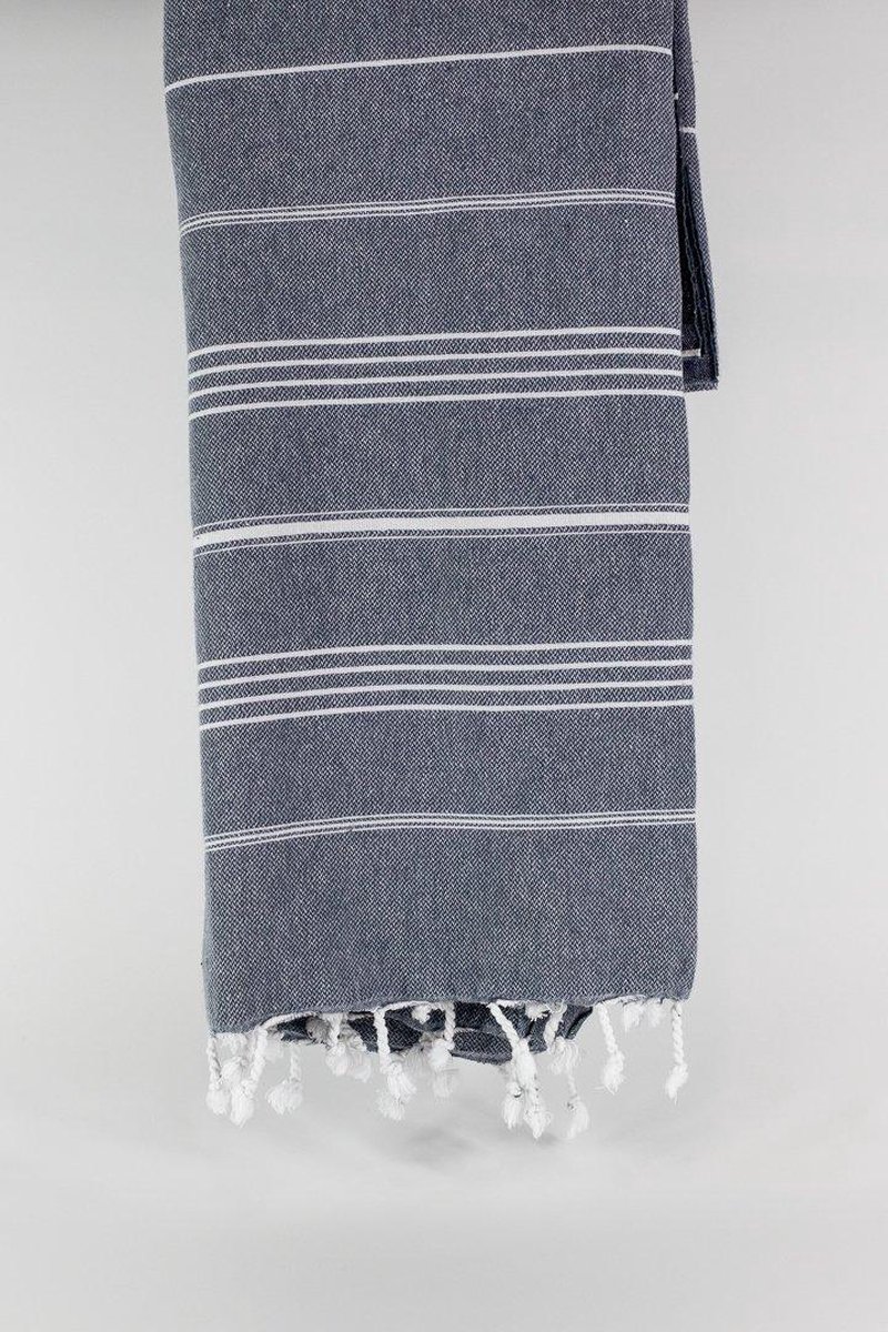 Kadyanda – Turkse hamamdoek – 100x180 cm – katoen – licht & sneldrogend – donkergrijs