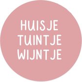 Muurcirkel huisje tuintje wijntje roze Ø 80 cm / Dibond - Aanbevolen