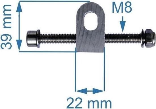 Afstelblokje knikarmscherm met inbus