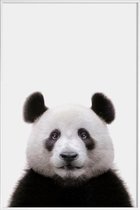 JUNIQE - Poster met kunststof lijst Panda -13x18 /Wit & Zwart