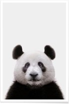 JUNIQE - Poster Panda -20x30 /Wit & Zwart