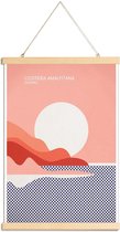 JUNIQE - Posterhanger Amalfi Coast -40x60 /Blauw & Rood