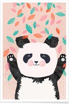 JUNIQE - Poster Panda kinderkamer illustratie -20x30 /Kleurrijk