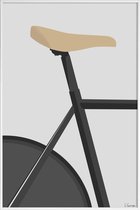 JUNIQE - Poster met kunststof lijst Banecykling -13x18 /Grijs & Zwart