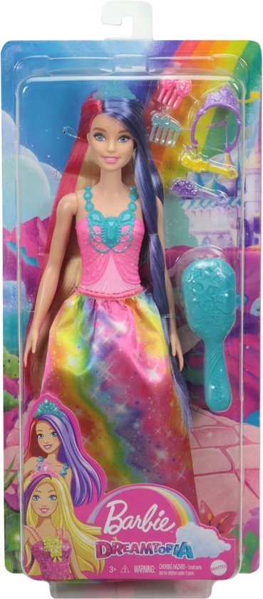 anker foto Pijnboom Barbie Dreamtopia Prinsessen Barbie Pop met Lang Gekleurd Haar - Speelset |  bol.com