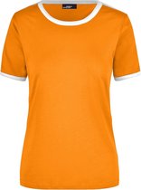 James and Nicholson - Dames T-Shirt (Oranje/Wit) Maat S - EK-WK-Olympische Spelen
